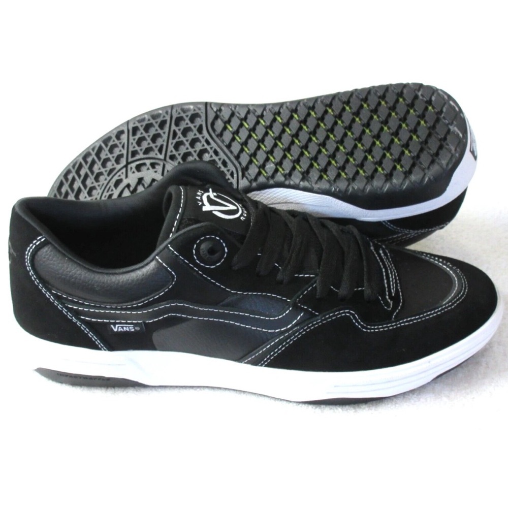 Vans Men's Rowan Zorilla 2 Black White Suede Leather Skate Shoes size 7.5